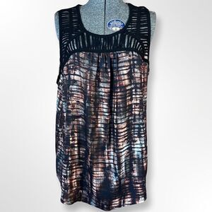 Mossimo Ladder Cutout Neckline Sleeveless Blouse Browns size XL